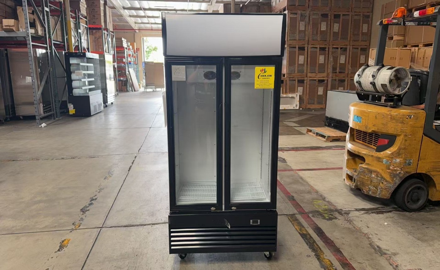Clearance 36 in two glass door upright refrigerator 98533L0915