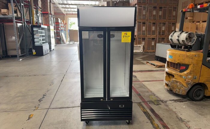 Clearance 36 in two glass door upright refrigerator 98533L0915