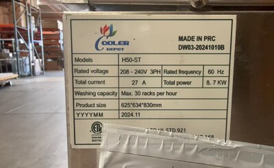 Clearance Undercounter high temperature Dishwasher 92216L0916