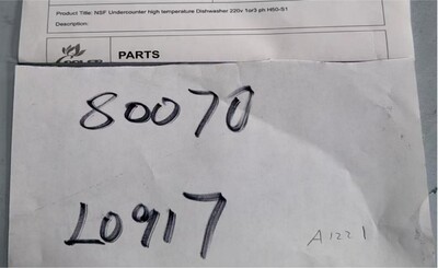 Clearance  Undercounter high temperature Dishwasher 80070L0917