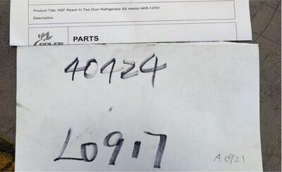 Clearance  Reach In Two Door Refrigerator SS interior 40424L0917