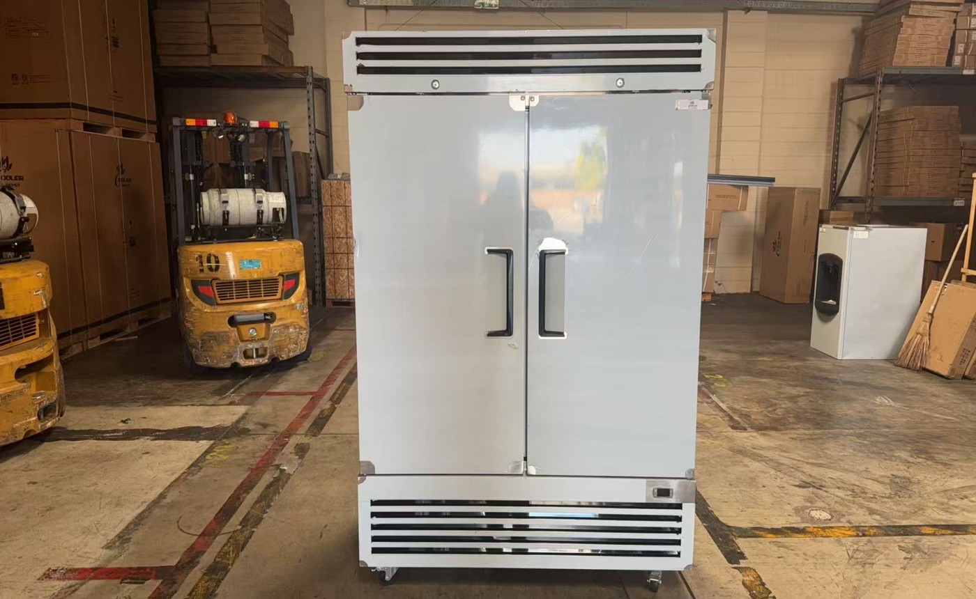 Clearance  Reach In Two Door Refrigerator SS interior 38158L0925