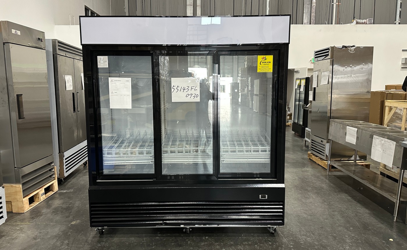 Clearance NSF 78 ins slide door Cooler Refrigerator 55143F0930