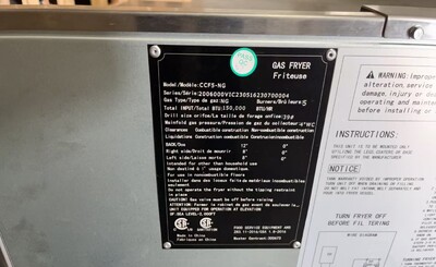 Clearance 70 lbs NSF Restaurant natural gas  fryer 77096H1002