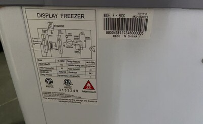 Clearance  Ice Cream Glass Freezer Dipping Cabinet 38524H1005