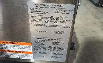 Clearance NSF 24 ins four burner hotplate 53883H1006
