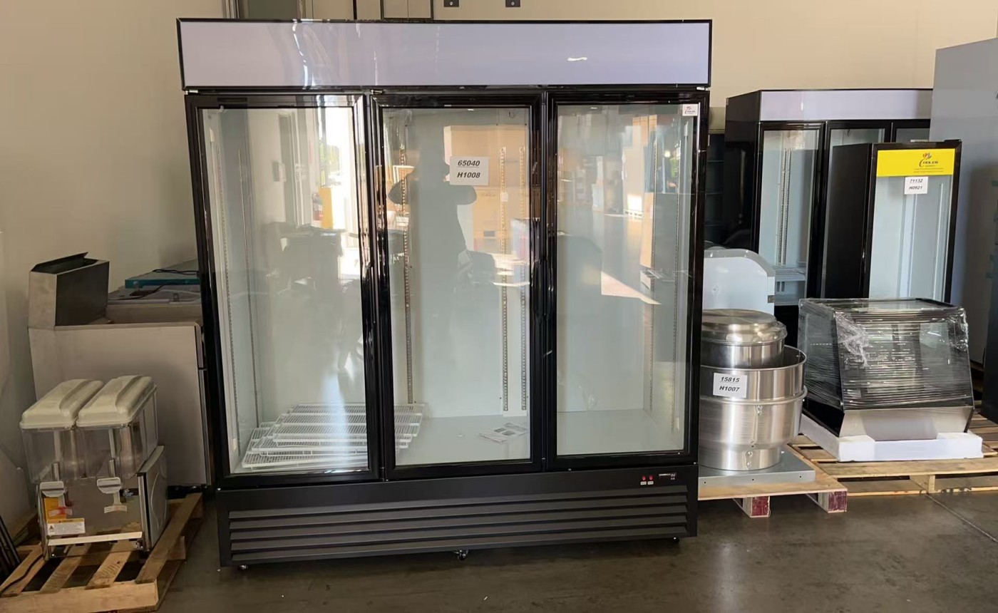 Clearance NSF 78 inches 3 Glass Door Refrigerator 65040H1008