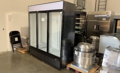 Clearance NSF 78 inches 3 Glass Door Refrigerator 65040H1008