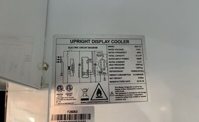 Clearance NSF 78 inches 3 Glass Door Refrigerator 65040H1008