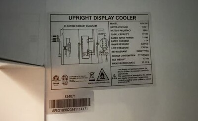 Clearance NSF 71 inches 3 Glass Door Refrigerator 68515H1013