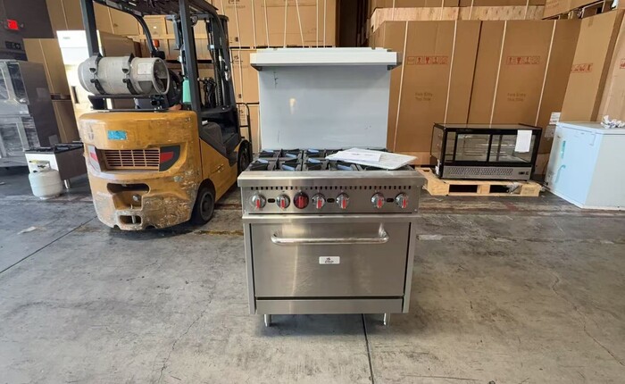Clearance 36 ins 6b NSF oven ranges with legs 107388L1014
