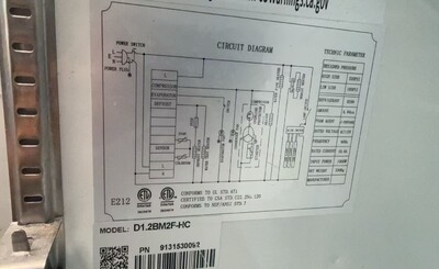 Clearance NSF Refrigerator 2 glass door cooler 107445L1015