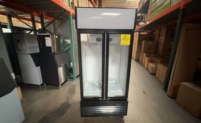 Clearance 36 in two glass door upright refrigerator 48386L1022