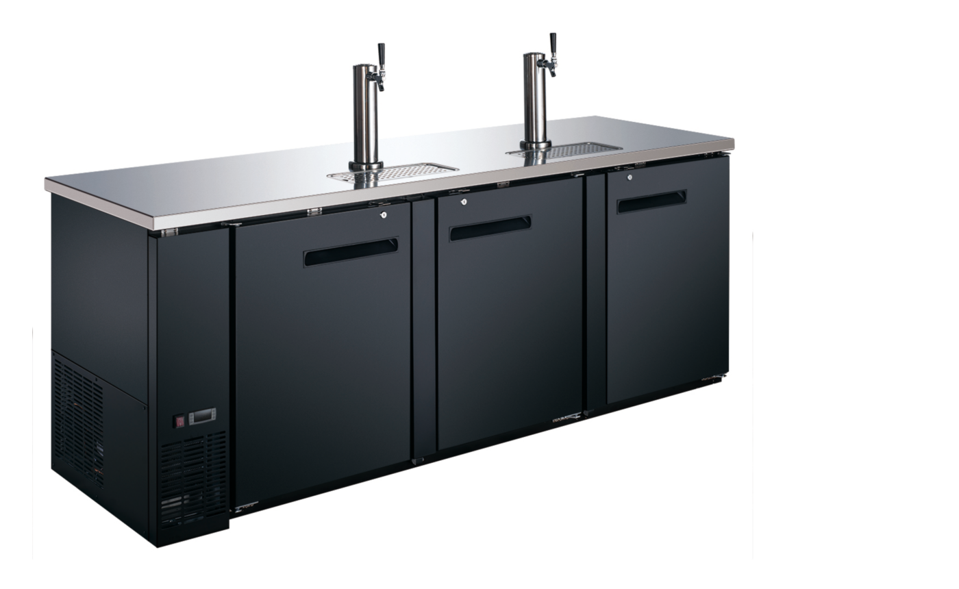 NSF  84 inches Kegerator Beer dispenser 2 Tap Black UDD-4