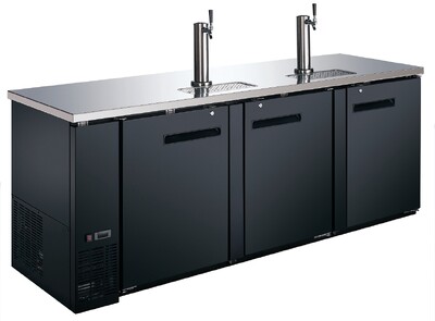 NSF  84 inches Kegerator Beer dispenser 2 Tap Black UDD-4
