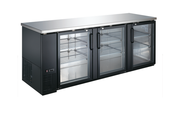 NSF  84 inches Beer Bar Glass Door Refrigerator Black case UBB-4