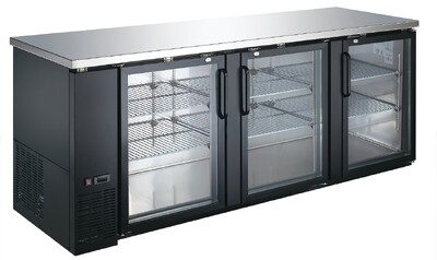 NSF  84 inches Beer Bar Glass Door Refrigerator Black case UBB-4