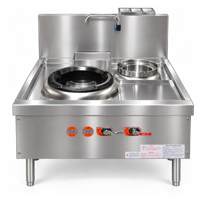 NSF 1 Burners Turbo Wok Range With Boil Pot TR-TWVR1-42-1PB