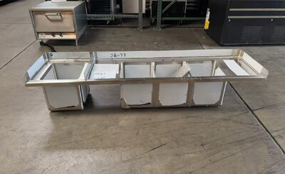 Clearance 77 ins food truck Three Compartment Sink 107687L1029