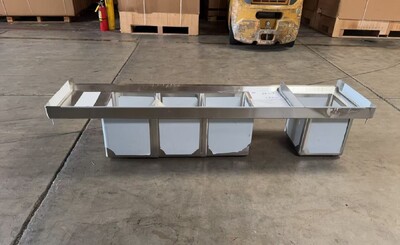 Clearance 77 ins food truck Three Compartment Sink 107687L1029