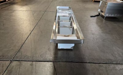 Clearance 77 ins food truck Three Compartment Sink 107687L1029