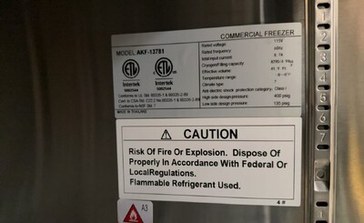 Clearance NSF Reach In Two Door Freezer SS interior 58547L1030